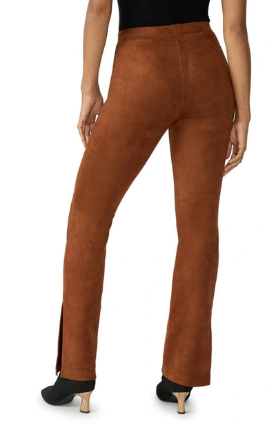 Shop Sanctuary Abbey Slit Hem Faux Suede Pants In Caramel Ca