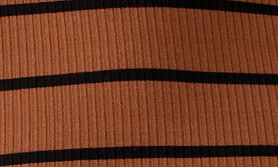 Sanctuary Essential Stripe Mock Neck Rib Sleeveless Top In C Cafe