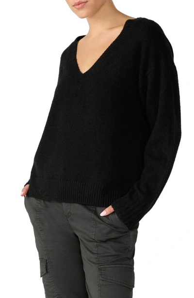 Shop Sanctuary Easy Breezy V-neck Sweater In Black