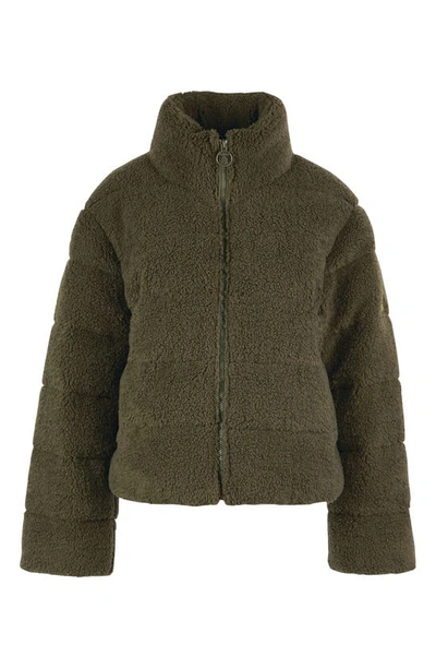 Shop Barbour Lichen High Pile Fleece Jacket In Deep Olive