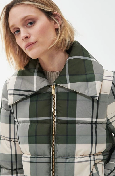 Barbour Germaine Tartan Quilted Puffer Jacket In Ancient Poplar Tartan