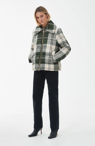 Barbour Germaine Tartan Quilted Puffer Jacket In Ancient Poplar Tartan