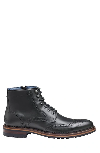 Johnston & Murphy Xc Flex Connelly Wingtip Boot In Black Full Grain