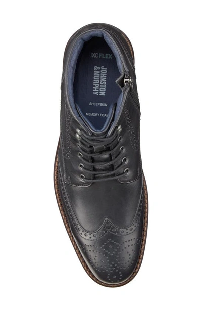 Johnston & Murphy Xc Flex Connelly Wingtip Boot In Black Full Grain