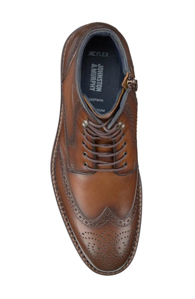 Shop Johnston & Murphy Xc Flex Connelly Wingtip Boot In Tan Full Grain