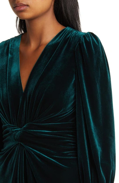 Vince Camuto Velvet Twist Front Dress In Hunter