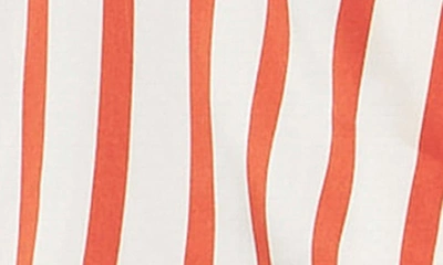Shop English Factory Striped Satin Button-up Shirt In Cream/ Burnt Orange