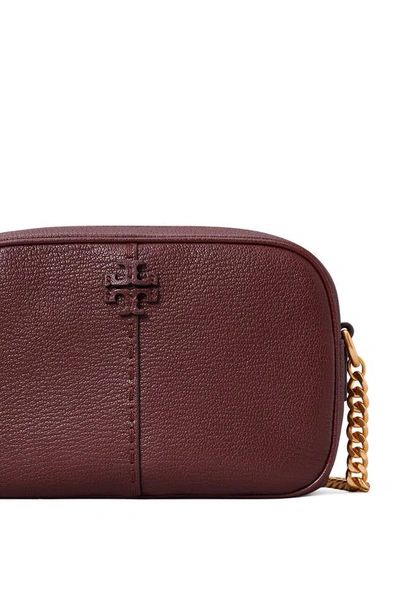 Shop Tory Burch Mcgraw Leather Camera Bag In Muscadine