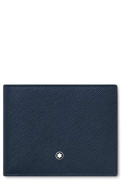 Shop Montblanc Sartorial Leather Wallet In Ink Blue