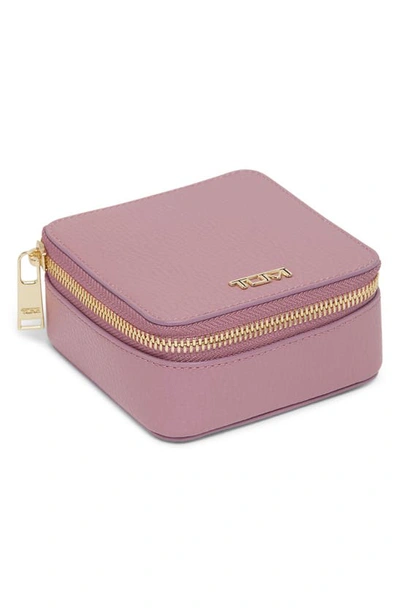 Shop Tumi Leather Jewelry Case In Pearl Pink
