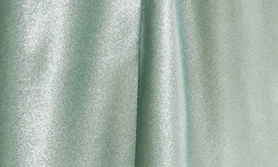 Maggy London Front Twist Satin Maxi Dress In Silver/green