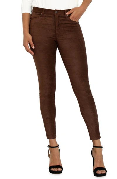 Shop Liverpool Los Angeles Liverpool Abby Faux Suede Ankle Pants In Brownstone
