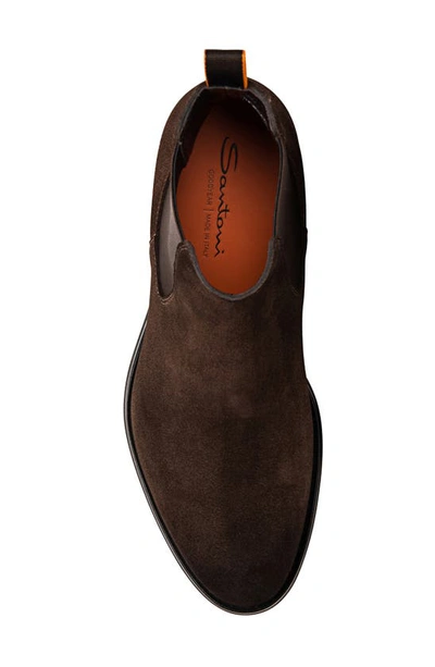 Shop Santoni Enver Chelsea Boot In Dark Brown-t50