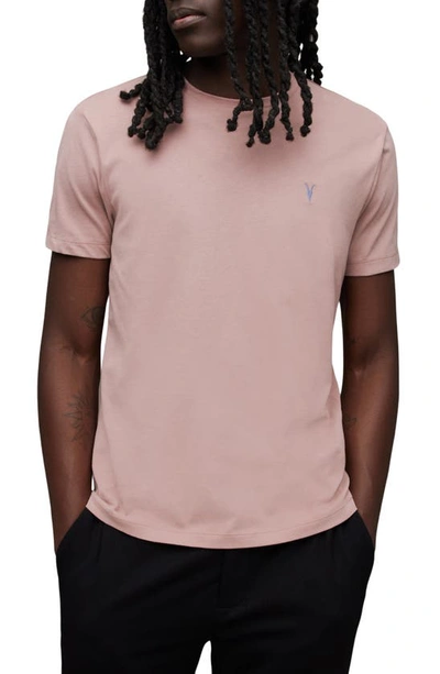 Shop Allsaints Brace Crewneck T-shirt In Brick Pink
