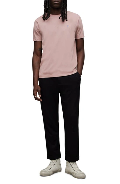 Shop Allsaints Brace Crewneck T-shirt In Brick Pink