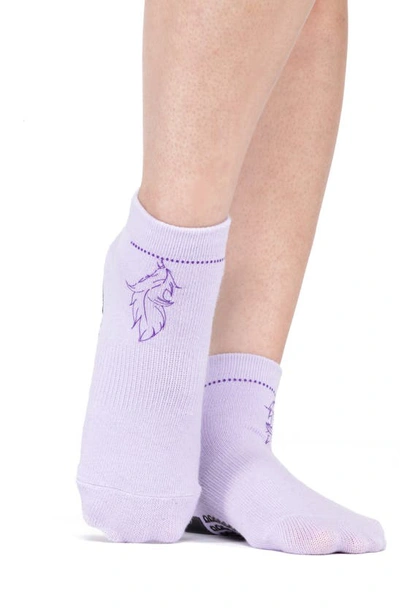 Shop Arebesk Feather Assorted 2-pack Grip Ankle Socks In Black Lavender