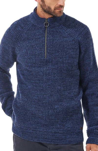 Barbour Horseford Wool Half-zip Sweater In Navy