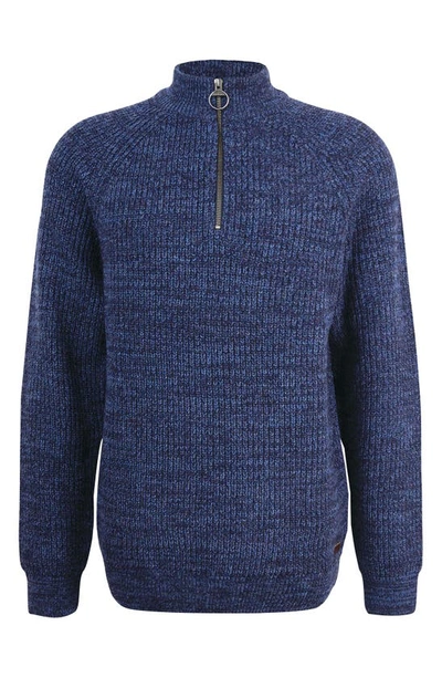 Barbour Horseford Wool Half-zip Sweater In Navy