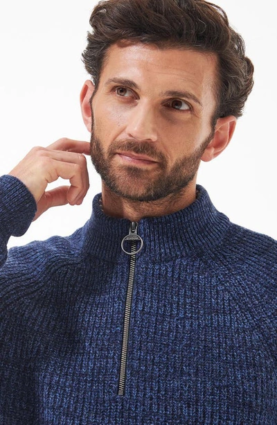 Barbour Horseford Wool Half-zip Sweater In Navy