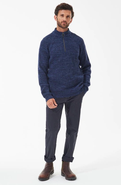 Barbour Horseford Wool Half-zip Sweater In Navy