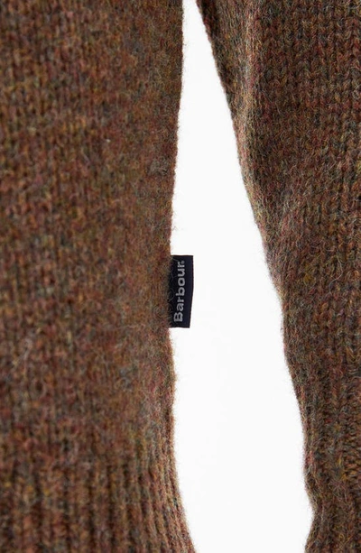 Shop Barbour Calder Henley Wool Sweater In Olive Tweed
