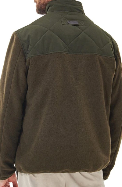 Shop Barbour Hybrid Fleece Jacket In Olive