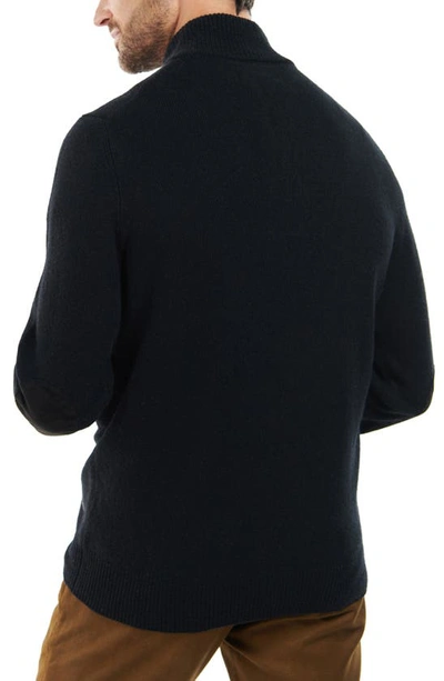 Shop Barbour Essential Half Placket Wool Pullover In Black