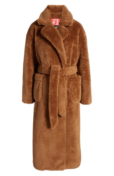 Shop Ugg Alesandra Faux Fur Wrap Coat In Pecan