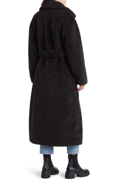 Shop Ugg Alesandra Faux Fur Wrap Coat In Tar