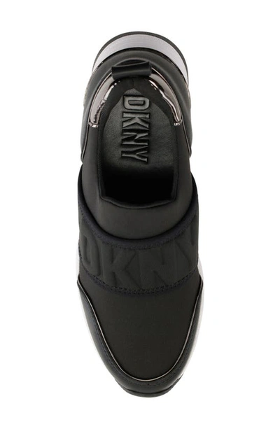 Shop Dkny Kamryn Wedge Sneaker In Black/ Dk Gunmetal
