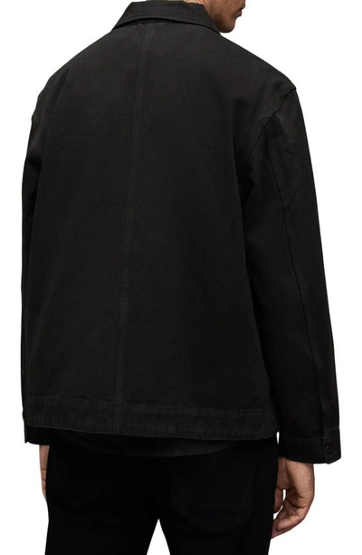 Shop Allsaints Carlton Denim Jacket In Washed Black