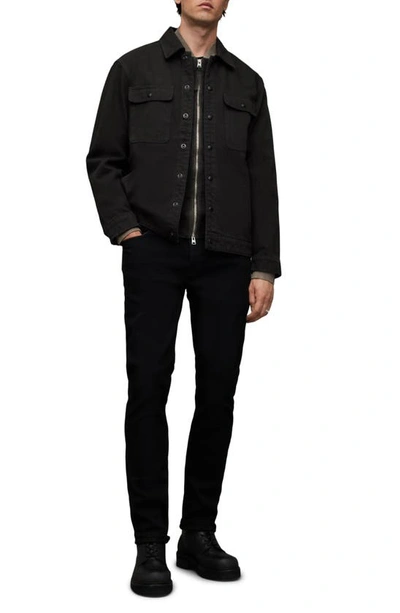 Shop Allsaints Carlton Denim Jacket In Washed Black