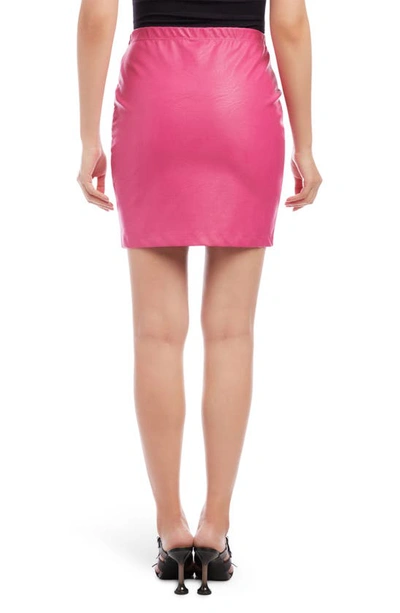 Shop Fifteen Twenty Faux Leather Miniskirt In Hot Pink