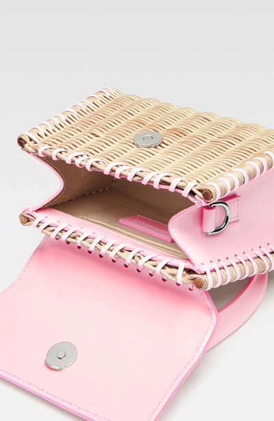 Shop Jacquemus Le Chiquito Moyen Wicker Bag In Pale Pink 405