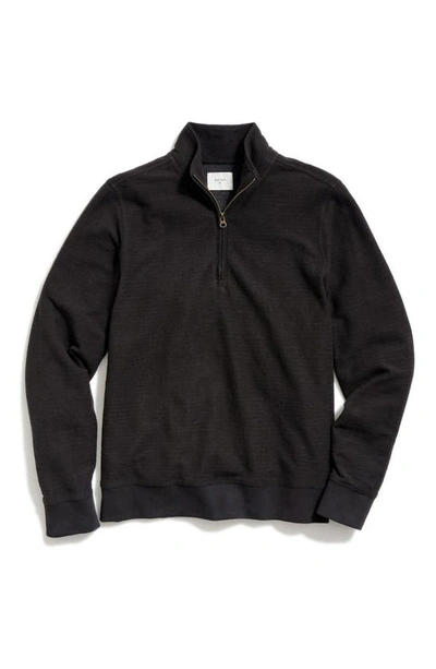 Shop Billy Reid Herringbone Half Zip Pullover In Black
