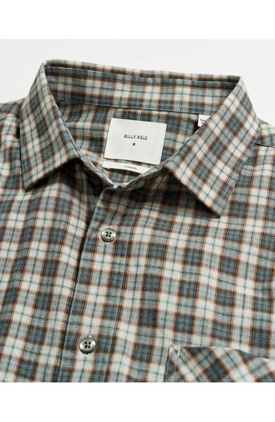Shop Billy Reid Regular Fit Plaid Flannel Button-up Shirt In Grey/ Tan