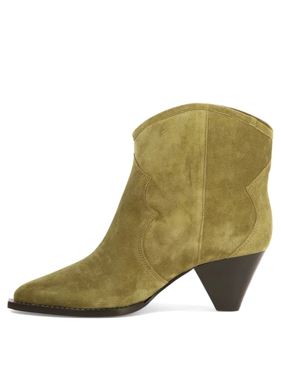 Shop Isabel Marant "darizo" Ankle Boots In Beige