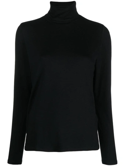 Shop Majestic Filatures Roll-neck Sweatshirt In Black