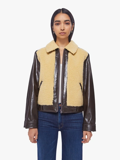 Shop Mother The Sidecar Jacket Joyriding Tractors (also In Xs) In Dark Brown