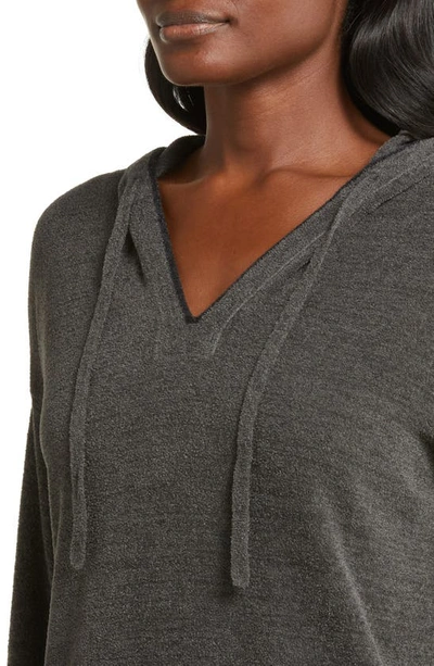 Shop Barefoot Dreams Cozychic Ultra Lite® Tipped Contrast Hoodie In Carbon/ Black