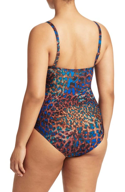 Sea Level Twist Front Dd- & E-cup Underwire One-piece Swimsuit In Blue