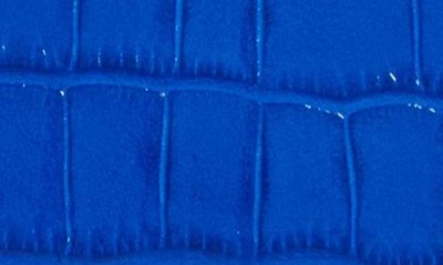 Shop Tom Ford T-line Croc Embossed Patent Leather Zip Wallet In 1l025 Cobalt