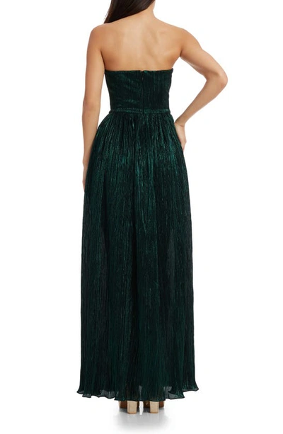 Dress The Population Audrina Strapless Gown In Deep Emerald
