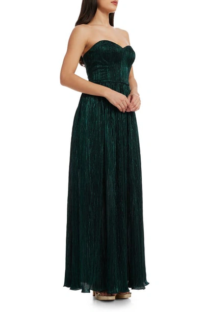 Dress The Population Audrina Strapless Gown In Deep Emerald