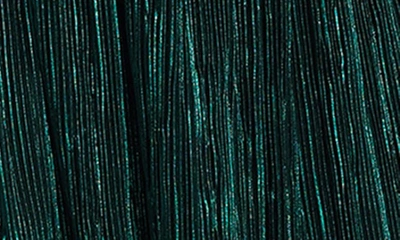 Shop Dress The Population Holly Long Sleeve Metallic Plissé Dress In Deep Emerald