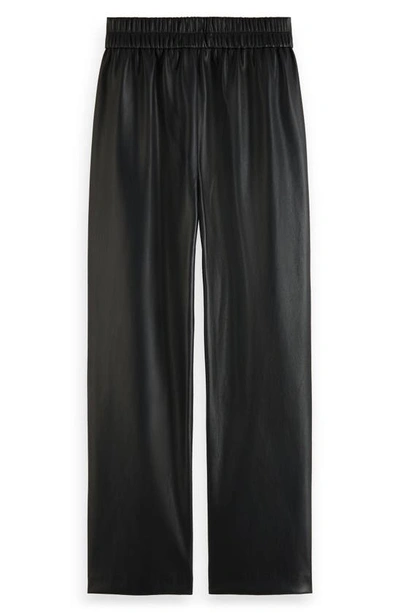 Shop Scotch & Soda High Waist Faux Leather Pants In Night