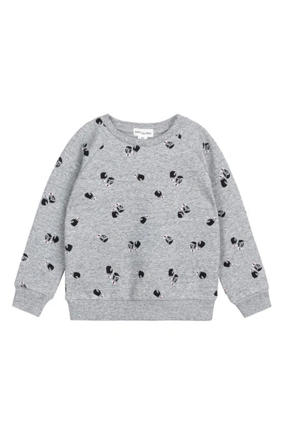 Shop Miles The Label Boxing Gloves Print Heathered French Terry Sweatshirt In Grey