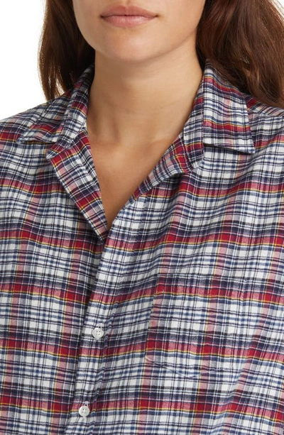 Shop Frank & Eileen Eileen Plaid Relaxed Button-up Shirt In Wine Navy Plaid