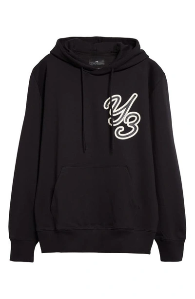 Shop Y-3 Gfx Logo Stretch Organic Cotton Graphic Hoodie In Black