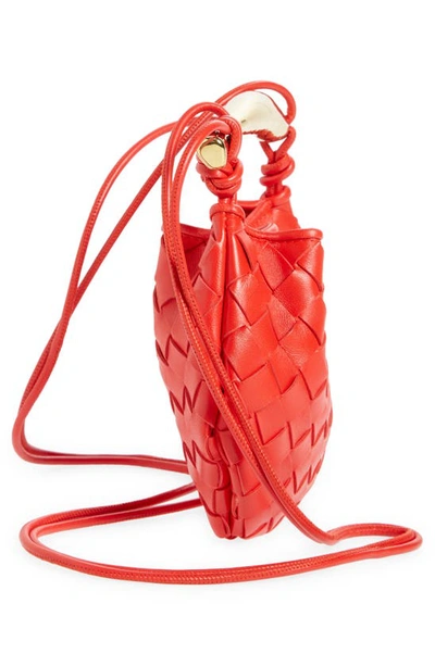 Shop Bottega Veneta Sardine Intrecciato Crossbody Bag In 6459 Vernis-muse Brass